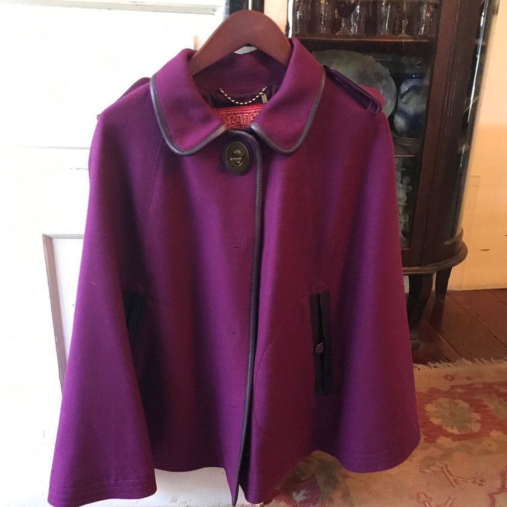Coach Poppy Wool Cape